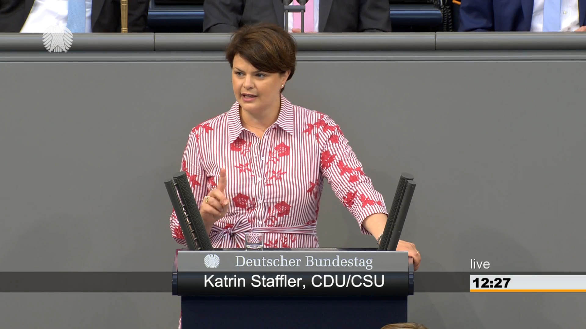 Katrin Staffler bei der Rede im Plenarsaal des Deutschen Bundestags